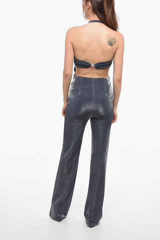 Glitter-embellished Cut-out Jumpsuit 