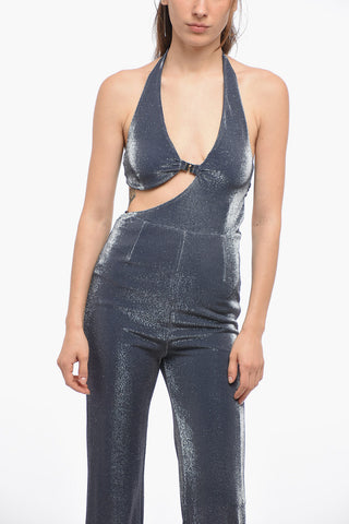 Glitter-embellished Cut-out Jumpsuit 