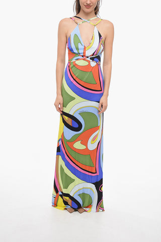 COUTURE ! Abito In Viscosa Multicolor con Scollo a V