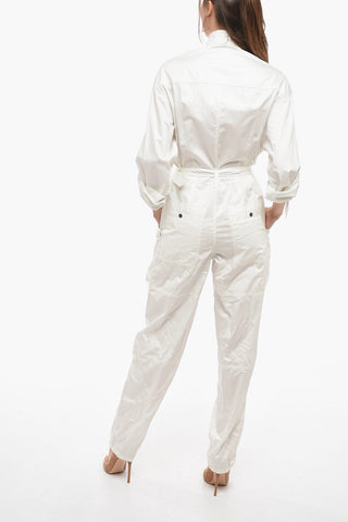 Satin Cotton FLORINE Jumpsuit with Belt