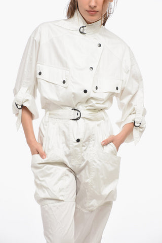 Satin Cotton FLORINE Jumpsuit with Belt