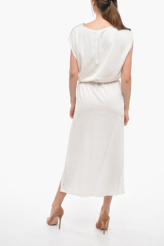 Maxi Dress in Twill a Tinta Unita