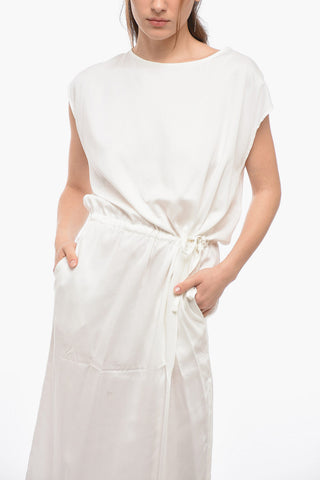 Maxi Dress in Twill a Tinta Unita