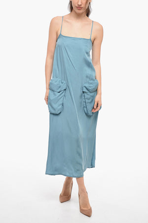 Maxi Dress with Patch Pockets and Spaghetti Strap