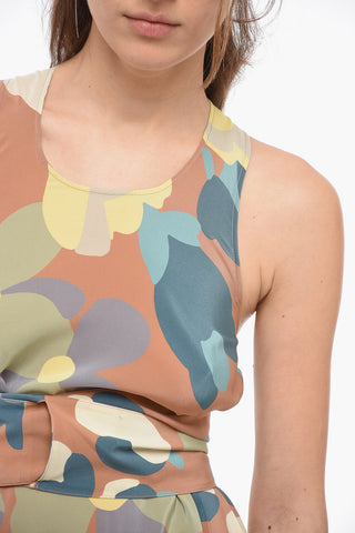 Silk Belted Maxi Dress with Floral Pattern 