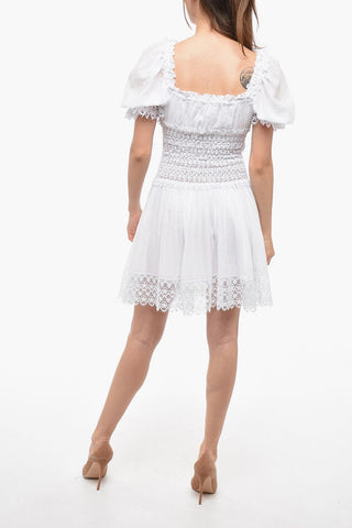 Vestito MELISSA In Cotone con Dettagli in Pizzo Macrame'