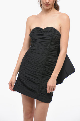 Strapless Draped Mini Dress with Maxi Bow