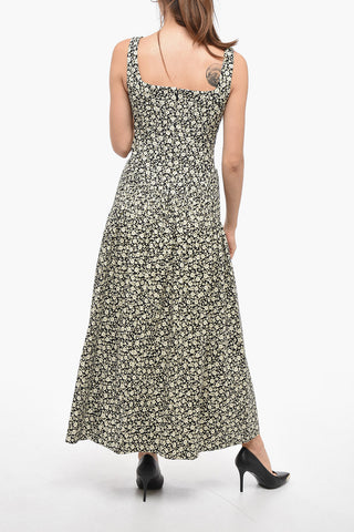 Silk Taffeta Corset Dress with Floral Print
