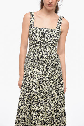 Silk Taffeta Corset Dress with Floral Print