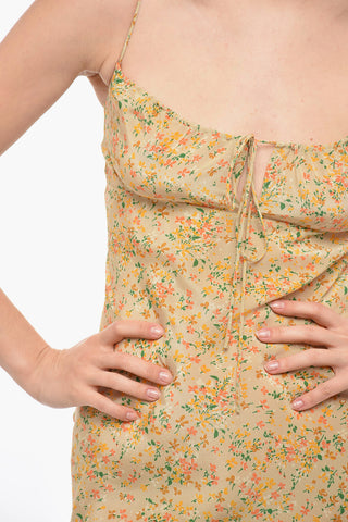 Silk Slip Dress with Floreal Pattern