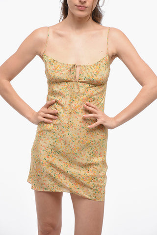 Silk Slip Dress with Floreal Pattern