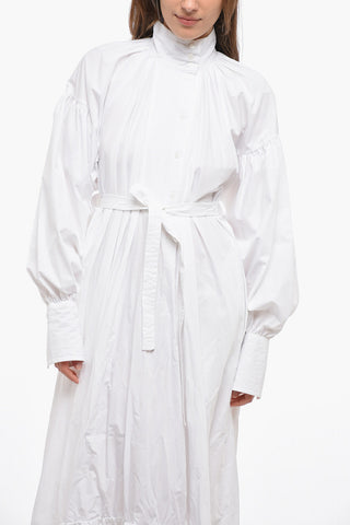 Belt Cotton Popeline Maxi Shirt Dress