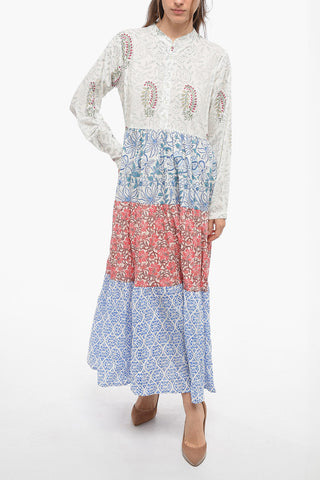 Printed Maxi CAMILLA Tunic Dress with Buttons