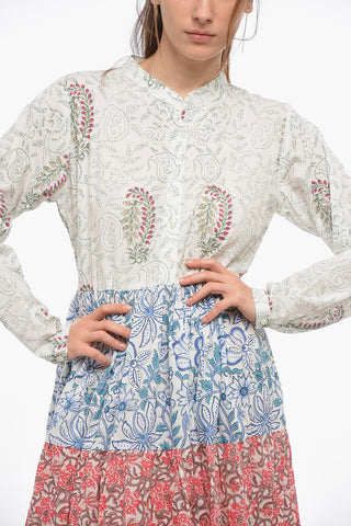 Printed Maxi CAMILLA Tunic Dress with Buttons