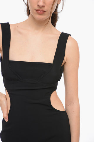 WHITE LINE Mini Dress Attillato con Dettagli Cut-Out Laterali