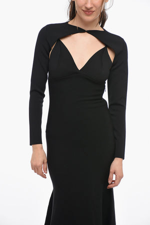 Maxi Dress da Sera con Dettagli Cut Out e copri Spalle