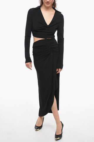 Draped Dress with Cut Out Detail