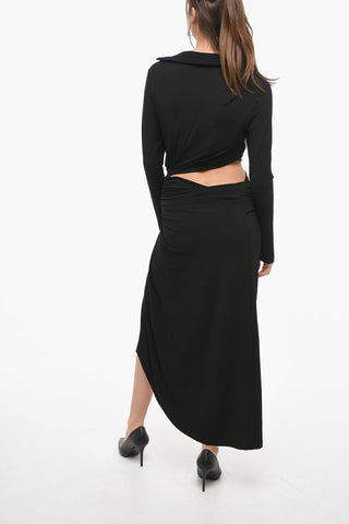 Draped Dress with Cut Out Detail