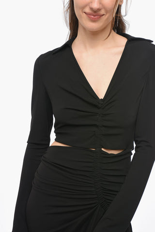 Draped Dress with Cut Out Detail
