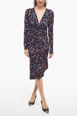 Gathered Maxi Dress With Floral Print