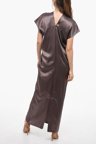 Silk V-neckline Maxi Dress