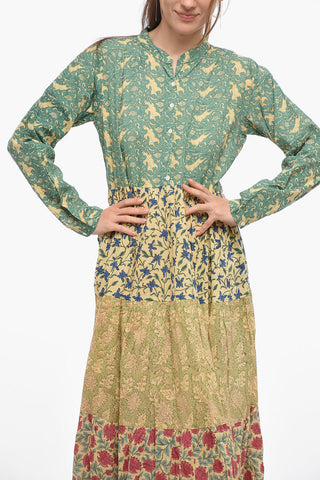 Printed Maxi CAMILLA Tunic Dress with Buttons