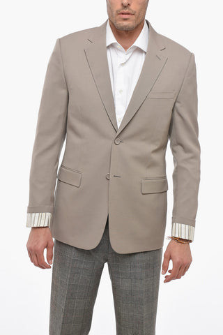 Blazer in Lana Vergine con Maniche con Risvolto