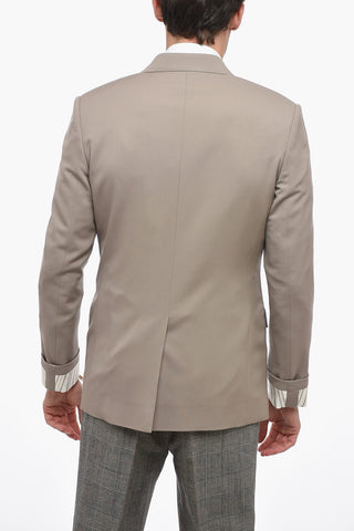 Blazer in Lana Vergine con Maniche con Risvolto