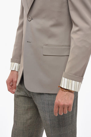 Blazer in Lana Vergine con Maniche con Risvolto