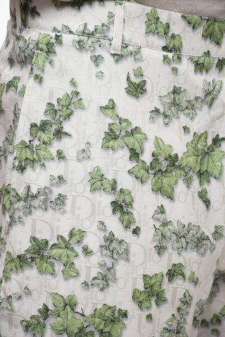 Jacquard Silk Blend Shorts with Plant Motif