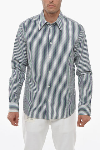 Awning Stripe Cotton Shirt with Standard Collar