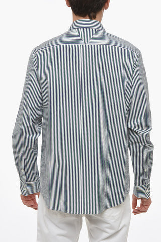 Awning Stripe Cotton Shirt with Standard Collar