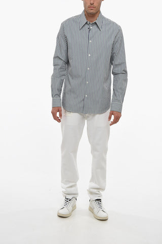 Awning Stripe Cotton Shirt with Standard Collar