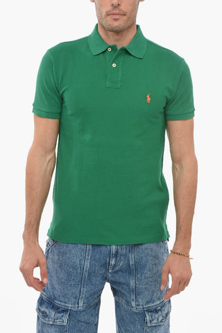 Polo in Cotone Piquet con Logo Ricamato