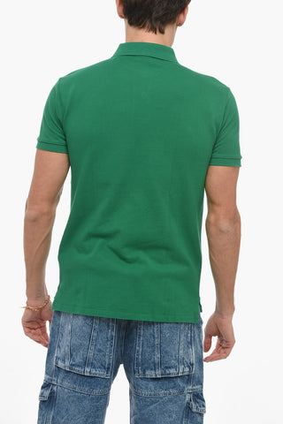Polo in Cotone Piquet con Logo Ricamato