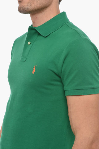 Polo in Cotone Piquet con Logo Ricamato