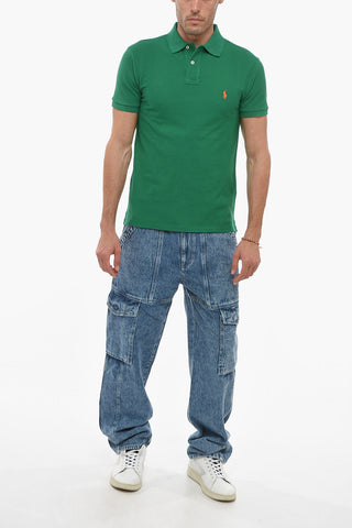 Polo in Cotone Piquet con Logo Ricamato