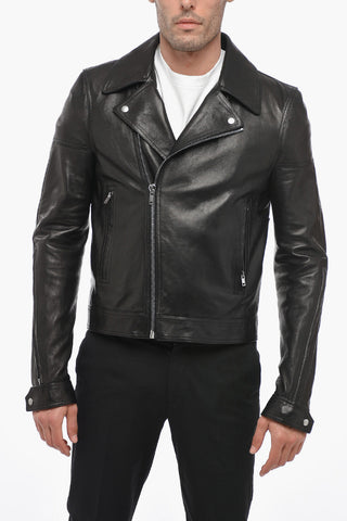 EDFU Leather DRACUBIKER Jacket with Zipped Sleeves