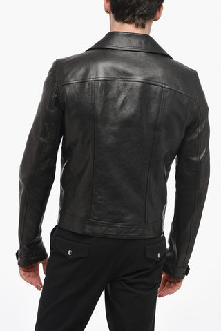 EDFU Leather DRACUBIKER Jacket with Zipped Sleeves