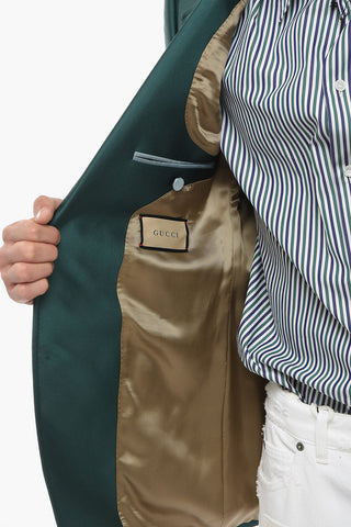 Blazer Slim Fit in Satin con Tasche a Toppa