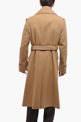 PETER DOIG X DIOR Cappotto Doppiopetto in Lana Vergine con Dettagli in Pelle