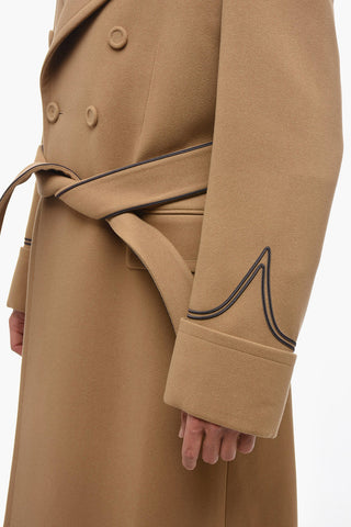 PETER DOIG X DIOR Cappotto Doppiopetto in Lana Vergine con Dettagli in Pelle