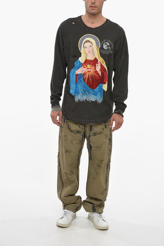 Crew Neck MILAN LEAGUE T-Shirt with Front Embroidery