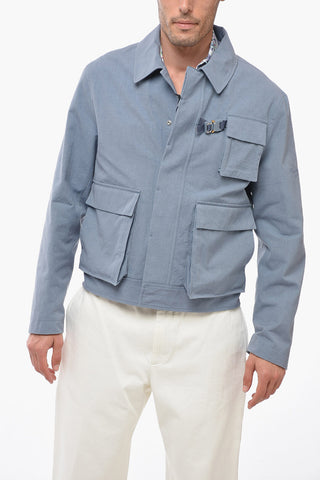 COUTURE Cotton Saharan Jacket with Snap Buttons