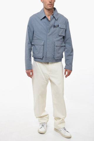 COUTURE Cotton Saharan Jacket with Snap Buttons