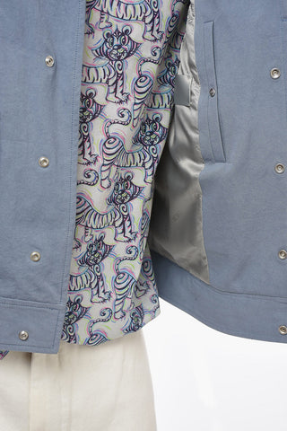 COUTURE Cotton Saharan Jacket with Snap Buttons