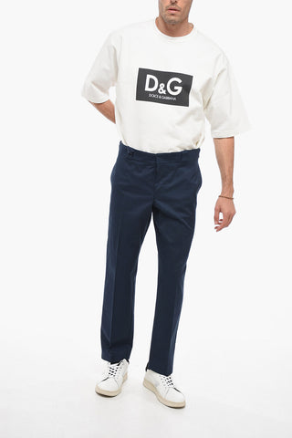 Twill Cotton Chinos Pants with Belt Loops