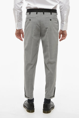 Contrasting Band Pants with Metal Application