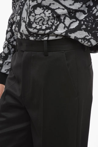 Wool Blend High-Waisted Pants