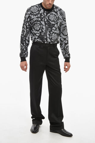 Wool Blend High-Waisted Pants